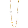 14K Yellow White Rose Gold Light Chain Necklace With Heart