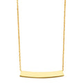 14K Yellow Gold Moving Id Bar Light Chain Necklace