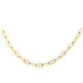 14K Yellow Gold 4.0 mm Hollow Paperclip Necklace 18