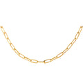 14K Yellow Gold 5.5 mm Hollow Paperclip Necklace 18