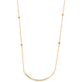 14K Yellow Gold CZ U-Bar Light Chain Neck W/Ball 17 + 1