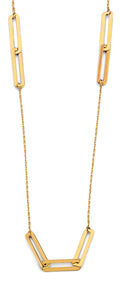 14K Yellow Gold Flat Paperclip Necklace