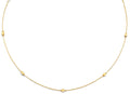 14K Yellow Gold String Necklace With Square & Round Ball