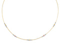 14K Yellow White Rose Gold String Necklace With Square & Round Ball