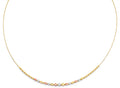 14K Yellow White Rose Gold String Necklace With Square & Round Ball