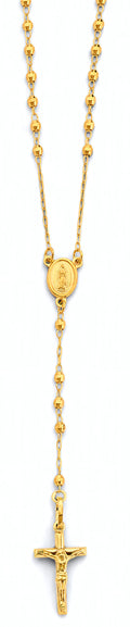 14K Yellow Gold 2.5 mm Disco Ball Rosary Necklace
