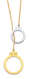 14K Two Tone Gold Handcuff Necklace
