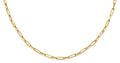 14K Yellow Gold Hollow Paperclip 1+1 Necklace