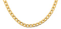 14K Yellow Gold Hollow Dia-Bar Curb Necklace