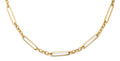14K Yellow Gold Hollow Paperclip + Oval Link Necklace