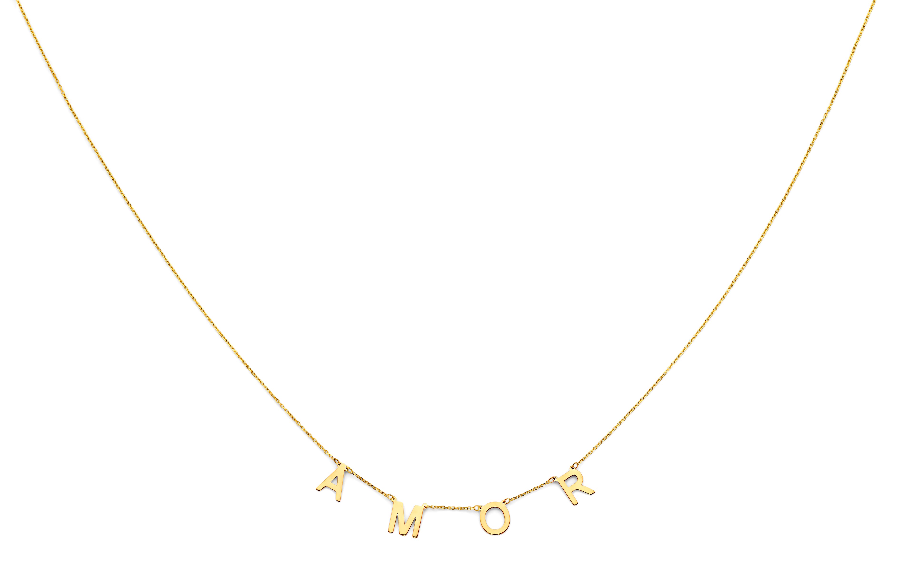 14K Yellow Gold A-M-O-R Necklace