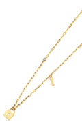 14K Yellow Gold Heart & Key Necklace