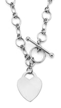 14K White Gold Hollow Necklace W//Heart Pendant