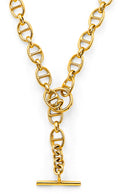 14K Yellow Gold Hollow Marier Neck With Fancy Lock