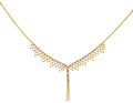 14K Yellow White Rose Gold Beaded Necklace W/Dc Heart