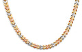 14K Yellow White Rose Gold Double Face Stampato Necklace