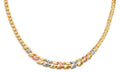 14K Yellow White Rose Gold D-Face Gradated Stampato Necklace