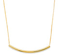 14K Yellow Gold Curved Round Bar Necklace