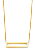 14K Yellow Gold Rectanglar Frame Necklace