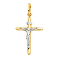 14K Two Tone Gold Crucifix (15X30 mm)