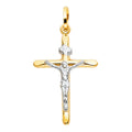 14K Two Tone Gold Crucifix (20X35 mm)