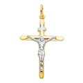 14K Two Tone Gold Crucifix (25X45 mm)