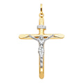 14K Two Tone Gold Crucifix (30X50 mm)