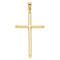 14K Yellow Gold Hollow Round Tube Cross (25X50 mm)