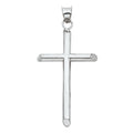 14K White Gold Hollo Round Tube Cross (20X40 mm)