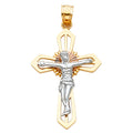 14K Yellow White Rose Gold Crucifix Cross (20X35 mm)