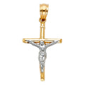14K Two Tone Gold Small Crucifix Pendant