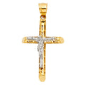14K Two Tone Gold Cut-Out Crucifix Pendant