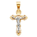14K Two Tone Gold Crucifix Small