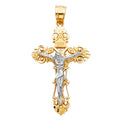 14K Two Tone Gold Crucifix Medium