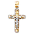 14K Two Tone Gold Cut-Out Design Crucifix Sm