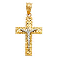 14K Two Tone Gold Latin Cross Crucifix
