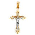 14K Two Tone Gold Cut-Out Design Crucifix