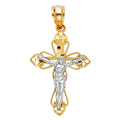 14K Two Tone Gold Cut-Out Design Crucifix