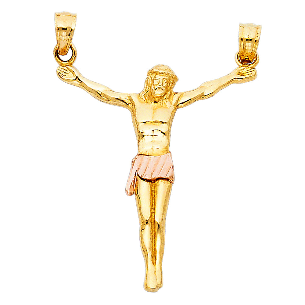 14K Two Tone Gold Jesus Christ Body (25X35 mm)