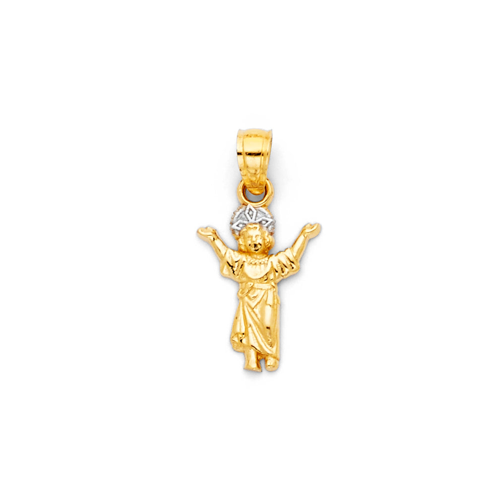 14K Two Tone Gold Religious Pendant