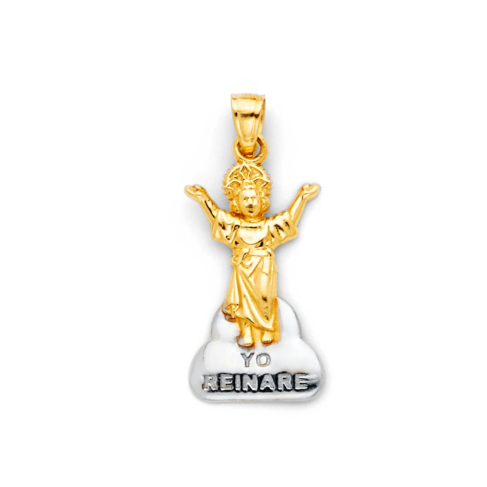 14K Two Tone Gold Religious Pendant