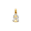 14K Two Tone Gold Jesus Christ Head Small Pend