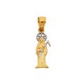 14K Two Tone Gold Santa Muerte Small Pendant