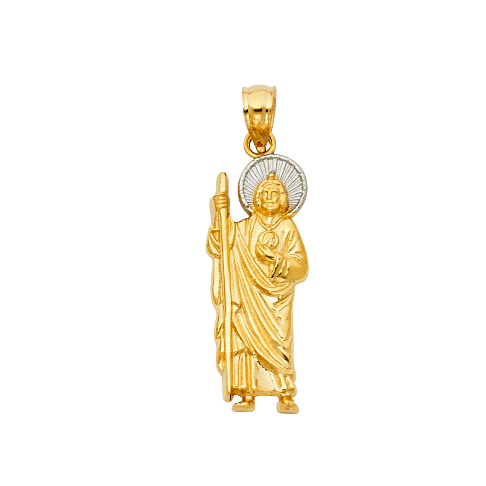 14K Two Tone Gold St. Jude Thaddeus 30 mm Pend