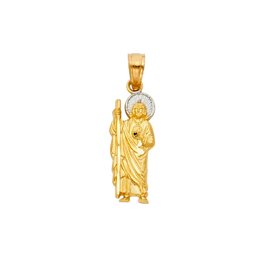 14K Two Tone Gold St. Jude Thaddeus 25 mm Pend