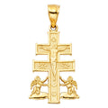 14K Yellow Gold Caravaca Cross Pendant