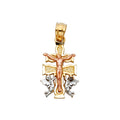 14K Yellow White Rose Gold Caravaca Cross Pendant Sm