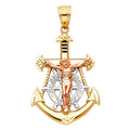 14K Yellow White Rose Gold Mariner Cross Pendant (20X30 mm)