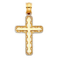 14K Two Tone Gold Design Cross Pendant (18X25 mm)