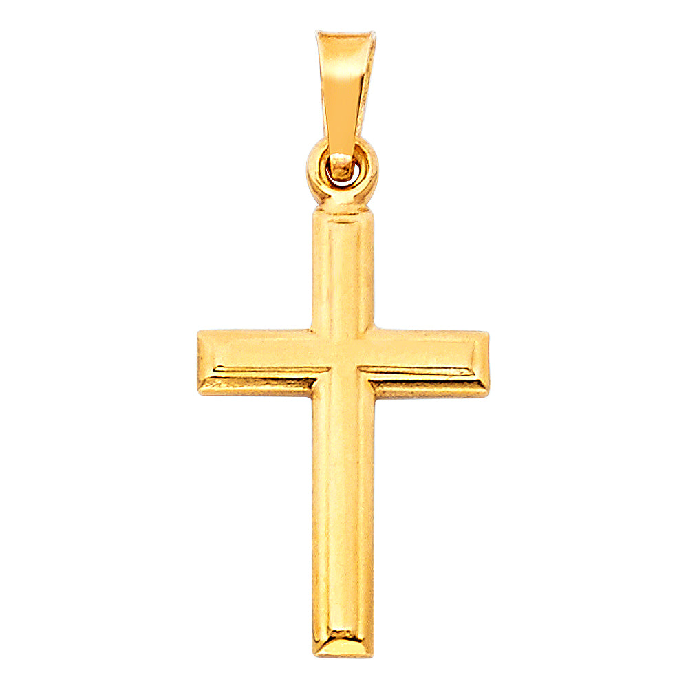 14K Yellow Gold Latin Cross Pendant (13X28 mm)